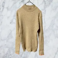 12619 ディスコート 配色ライン リブニット M ハイネック モックネック