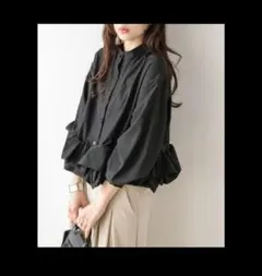 le-gemme　フリルシャツ　黒　ブラックのサムネイル