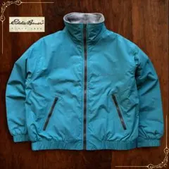 90s 白タグ Eddie Bauer ウォームアップジャケット ブルー 古着