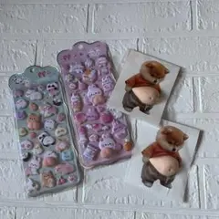 おしりぷにぷにシール お腹ぷっくりシール ぷにぷに 3D 立体 柴犬 ４枚セット