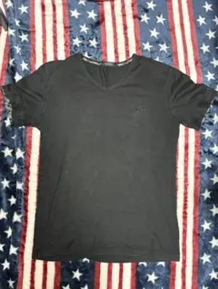 バーバリー ブラック レーベル 黒 Vネック Tシャツ チェック柄袖