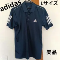 상태좋음 adidas アディダス ポロシャツ ネイビー Lサイズ