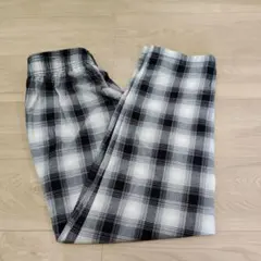 美品【ＧＵ・ジーユー】シェフパンツ・チェック柄・ウエスト紐◇グレー系・メンズS