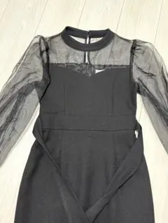 最終値下げ！シースルー長袖フレアロングワンピース