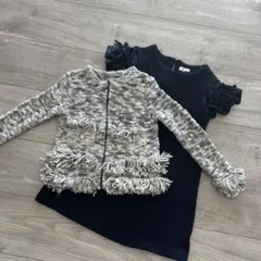 nextツイードジャケットとネイビーワンピース セット