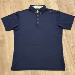 adidas ゴルフシャツ ネイビー ボタンダウン