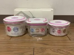 marie claire マリークレール タッパ 3個 密封保存容器 花柄のサムネイル