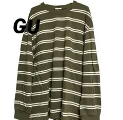 GU マルチボーダーロンT カーキ XL