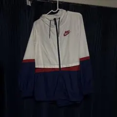 Nike フード付きジャケット ホワイト/ネイビー/レッド