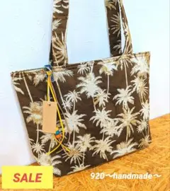 Hawaiian✨️ぷっくりバスバッグチャーム付手染めミニトートバッグ