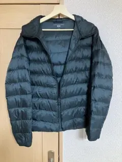 ユニクロ　UNIQLO グリーン ウルトラライトダウンジャケット フード付き