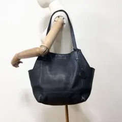 A742 マイケルコース A4可 濃紺 タッセル トートバッグ シボレザー