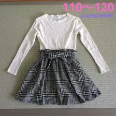 GLOBAL WORK ワンピース L　ウエストリボンレイヤーワンピース長袖