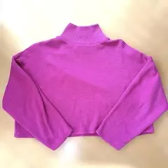 【ZARA】ピンクニット　クロップド丈
