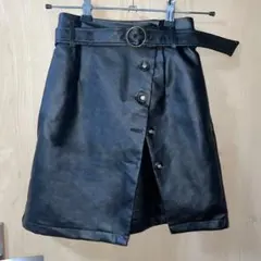 レザースカート　台形スカート ラップスカート