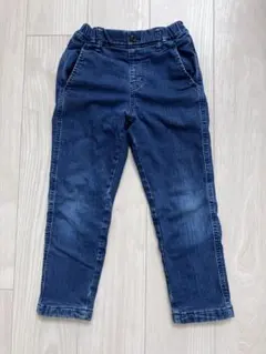 ユニクロ ダークブルー ストレートデニムパンツ 120cm