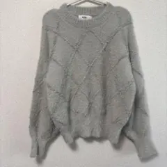 AZUL by MOUSSY グレー ダイヤモンドパターン ニットセーター F