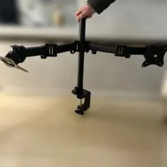 ELECOM モニターアーム クランプ式 ブラック