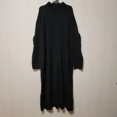 AZUL by MOUSSY ブラックニットワンピース L