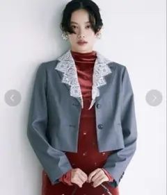 【新品未使用】LILY BROWN｜レースカラーシングルジャケットのサムネイル