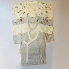 短肌着 5枚 新生児 くま＆無地