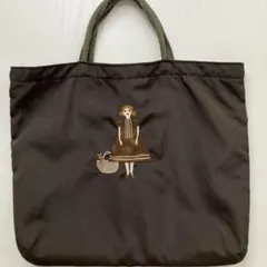 マタノアツコ　刺繍入りミニナイロントートバッグ　日本製のサムネイル