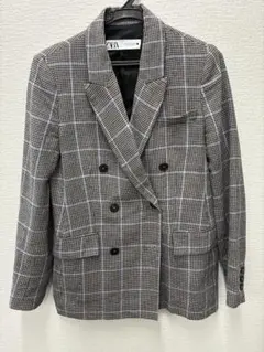 ZARA チェック柄 ダブルジャケット