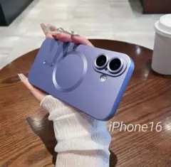 マグセーフ　iPhone16 スマホケース　パープル　レンズ保護　ソフトカバー