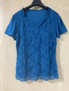 Gabardine K.T レース　刺繍　半袖　カットソー　トップス　ブラウスのサムネイル