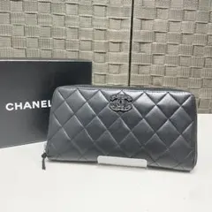 断*♪様 CHANEL ブラック マトラッセ　キルティング 長財布
