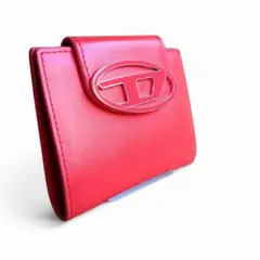 【極美品】ディーゼル 二つ折り財布 デカロゴ レッド ワンダーカミール