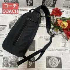 COACH コーチ ボディバッグ ブラック メンズ 黒 バック ロゴ 大のサムネイル