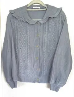 ehkä sopo フリル付きグレーのカーディガン