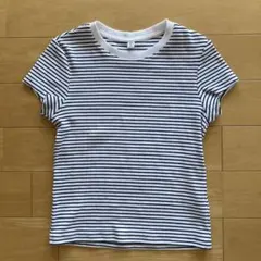 GU ボーダー 半袖 リブTシャツ トップス Sサイズのサムネイル