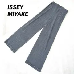 美品✨me ISSEY MIYAKE ワイドパンツ カットジャガード プリーツ黒 