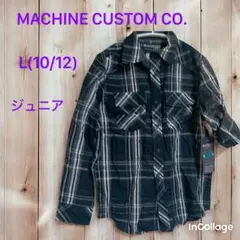 MACHINE CUSTOM CO. 黒白系チェックシャツ L(10/12)