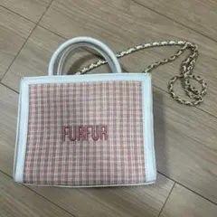 FURFUR ピンク チェック柄 ショルダーバッグ
