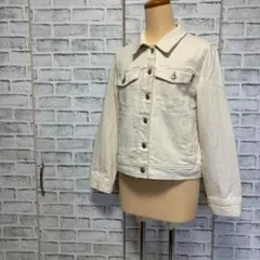 moz モズ 白 ホワイト アイボリー デニムジャケット Mサイズ