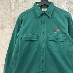 90s　USA製　エルエルビーン　シャモクロ　長袖シャツ　古着　グリーン　15