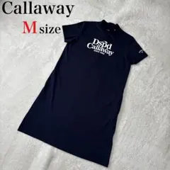 【美品】Callaway ワンピース モックネック Mサイズ ネイビー