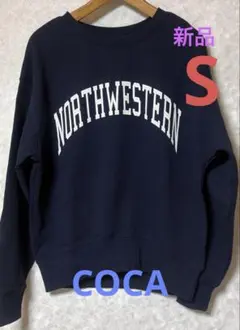 【新品】【定価¥2990】人気COCAカレッジロゴ スウェット ネイビーS
