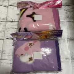 ピスケ&うさぎ　フリース膝掛け2枚セット