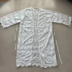 NANO UNIVERSE レース編みロングカーディガン