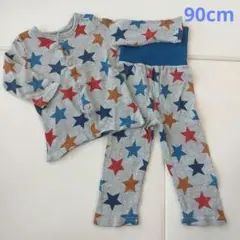 星柄 ワッフル素材 パジャマ 腹巻きパジャマ上下セット 90cm