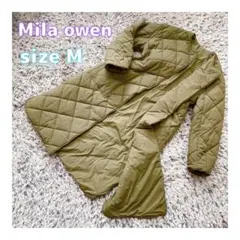 Mila owen キルティングロングコート スリット カーキ アウター M 1