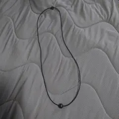 シンプルな黒真珠ロープネックレス