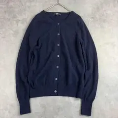 UNIQLO ユニクロ カシミヤ100%クルーネックカーディガン M 紺