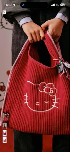 ✨新品タグ付き✨ZARA ザラ　ハローキティSANRIO トートバッグ　レッド