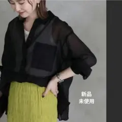 【新品 未使用】アメリカンホリック バックタック シアーシャツ 黒 長袖のサムネイル
