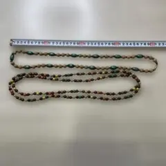 ボーホースタイル 木製ビーズネックレス グリーン＆ブラウン 2点 値下げしました